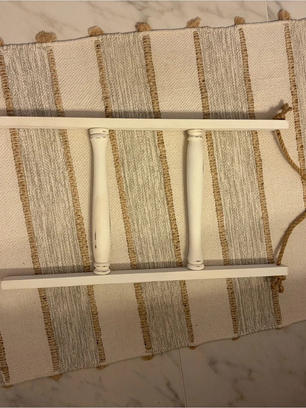 White Wooden Ladder Towel Rack